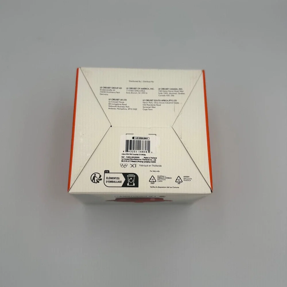 Le Creuset Mini Round Cocotte 14 oz White Stoneware Petite Casserole w/ Lid NEW